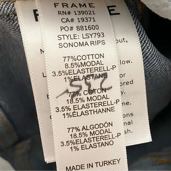 Frame Le Sylvie Slender Straight-Leg Jeans in Sonoma Rips Distressed